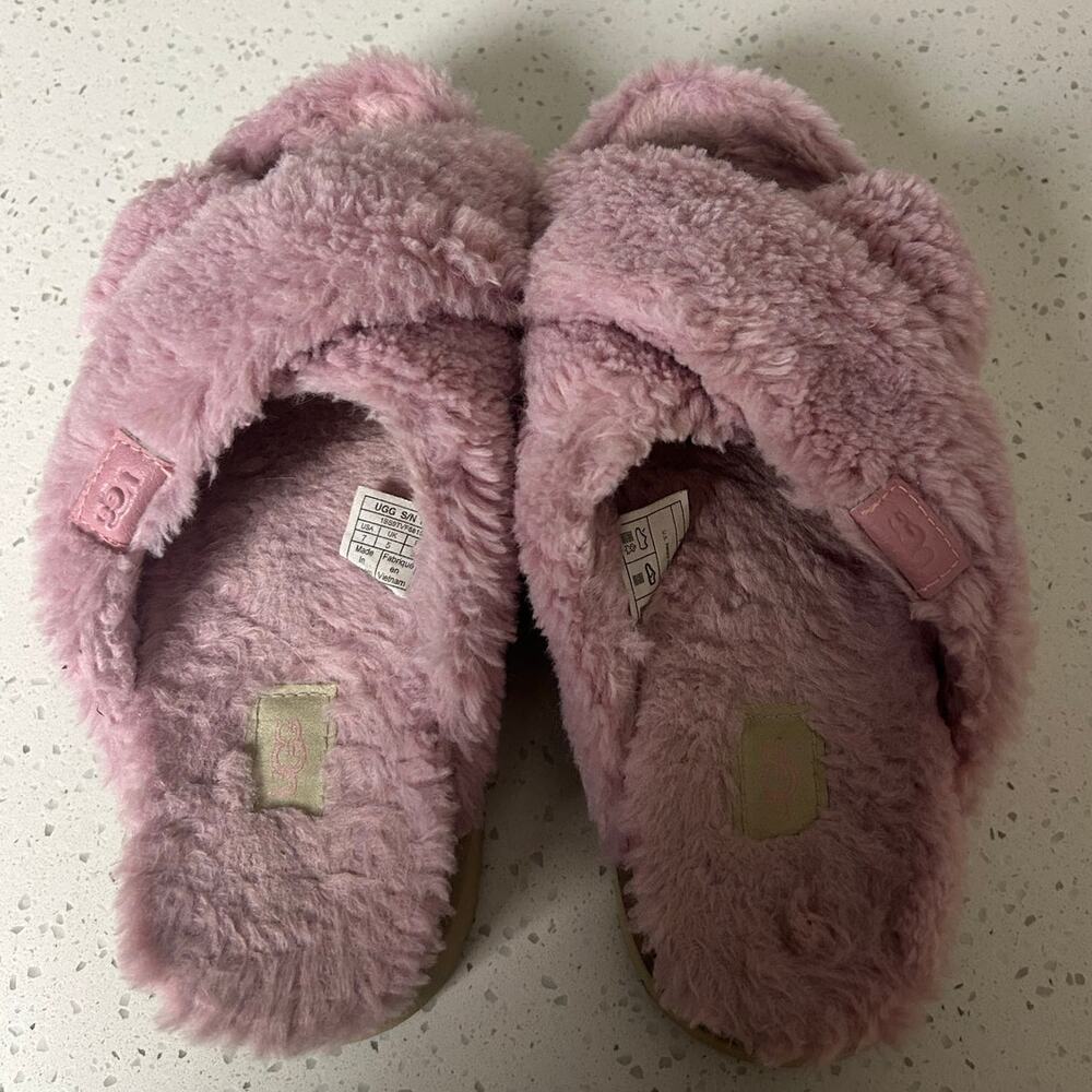 Ugg Fuzz Sugar Cross Strap Slide Platform Sandals… - image 7